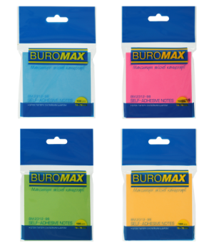 Блок бумаги для заметок NEON 76х76 мм BM.2312-98 Buromax ассорти