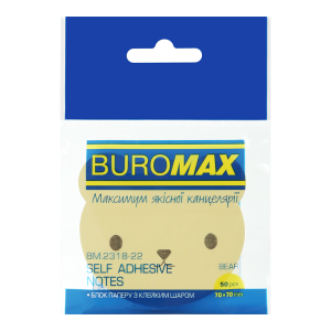 Блок для заметок проклеенный Buromax BEAR 70x70 мм 50 листов BM.2318-22