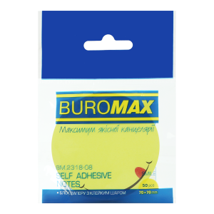 Блок для заметок проклеенный Buromax SMILE 70x70 мм 50 листов BM.2318-08