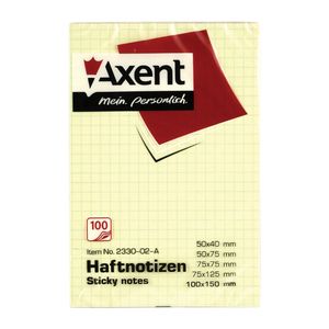Блок паперу з клейким шаром 100x150 мм 100 аркушів клітинка Axent 2330-02-А
