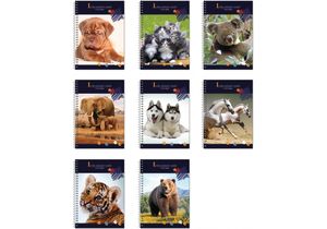 Блокнот А5 80 листов «В мире животных» пластиковая обложка Economix E20318-97(ассорти)