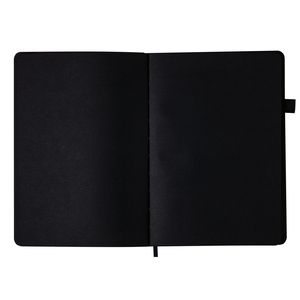 Блокнот деловой RELAX А5, 96л., чистый (черная бумага), искусственная кожа BUROMAX BM.295403-01