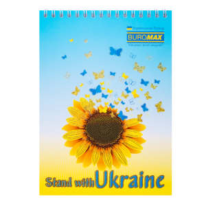 Блокнот на пружине сверху Buromax PATRIOT SUNFLOWER А5 48арк клетка картонная обложка BM.24545116.1