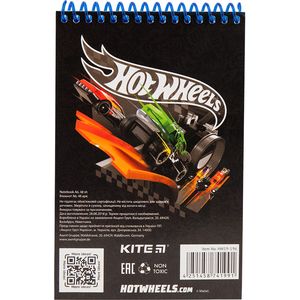 Блокнот пластиковый А6 48 листов нелинованный Hot Wheels Kite HW19-196 - Фото 1