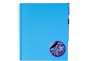 Блокнот Splash B4 с ручкой на резинке, с цветной наклейкой на обложке, клетка Optima O20840 - Фото 3