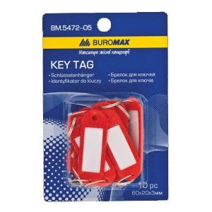 Брелки для ключів 10 шт. Buromax червоний BM.5472-05