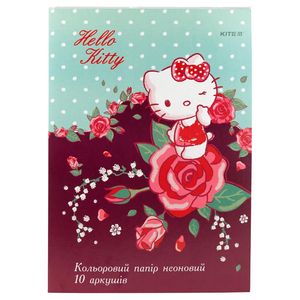 Кольоровий папір двостороння неонова A4 10 аркушів/5 кольорів Hello Kitty Kite HK19-252