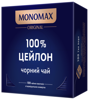 Чай чорний МОNОМАХ 100% CEYLON 2г*100 пакет mn.01854