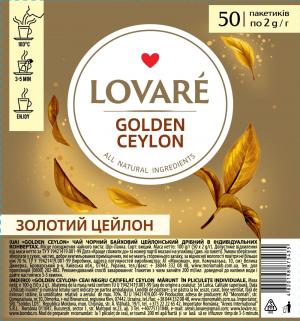 Чай черный LOVARE Golden Ceylon 2г х 50шт lv.75435