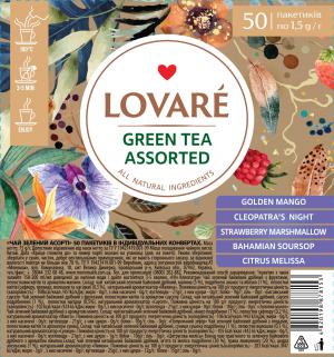 Чай зелений LOVARE асорті 1.5г х 50шт lv.78153
