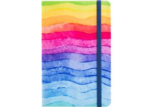 Деловая записная книжка Rainbow, А5, твердая обложка текстиль, резинка, блок клетка O27190