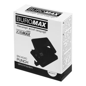 Дырокол металлический Buromax JOBMAX BM.4040-01 до 20 листов черный - Фото 1