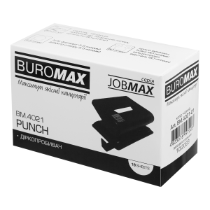 Дырокол пластиковый Buromax JOBMAX BM.4021-01 до 18 листов черный - Фото 1