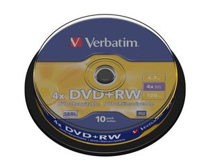 Диск DVD-RW 4.7 Gb 4x Cake 10. Silver d.63390.026 Verbatim