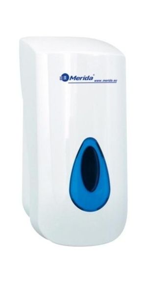 Дозатор для рідкого мила DN2TN Merida 0.4 л білий з синім вікном 0156345