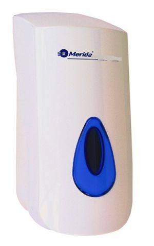Дозатор для жидкого мыла DN1TN Merida 0.8 л белый с синим окном 0156371