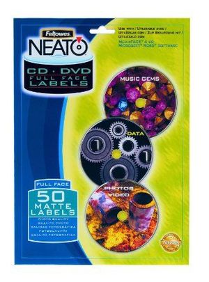 Этикетки матовые NEATO для CD DVD дисков 50 шт. f.84495 Fellowes