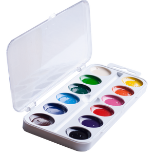 Водорозчинні акварельні фарби, 12 кольорів, ZiBi ZB.6544 - Фото 1