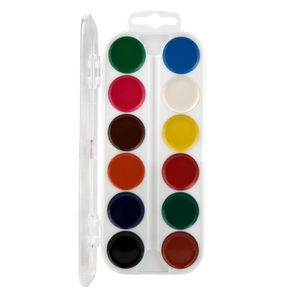 Фарби акварельні, напівсухі, 12 кольорів, без кисті KITE HK19-061 - Фото 1