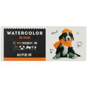 Краски акварельные полусухие Kite Dogs K23-041 б/к 12 цветов