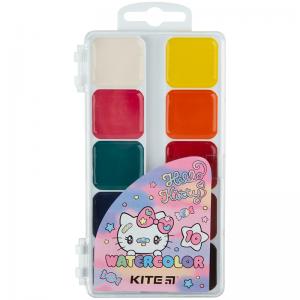 Фарби акварельні напівсухі Kite Hello Kitty HK23-060 пластикова упаковка б/п 10 кольорів
