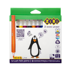 Фломастеры брашевые ZiBi JUMBO KIDS Line ZB.2822 12 цветов