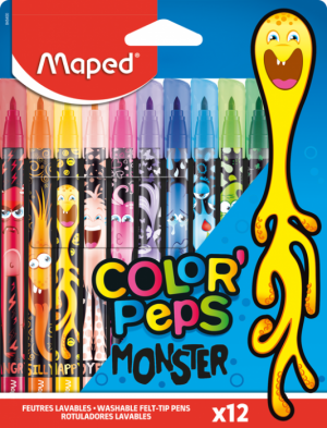 Фломастеры COLOR PEPS MONSTER 12 цветов Maped MP.845400