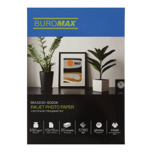 Фотопапір Buromax глянцевий PRO 10х15см 230 г/м2 20 л BM.2230-6020K