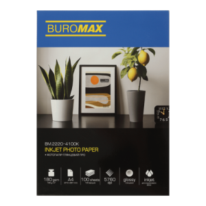 Фотопапір Buromax глянцевий PRO А4 180 г/м 100 л BM.2220-4100K