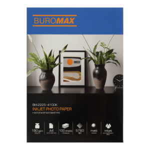 Фотопапір Buromax матовий PRO А4 180 г/м2 100 л BM.2225-4100K