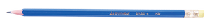 Карандаш графитовый BUROMAX НВ пластиковый синий с ластиком BM.8514 - Фото 1