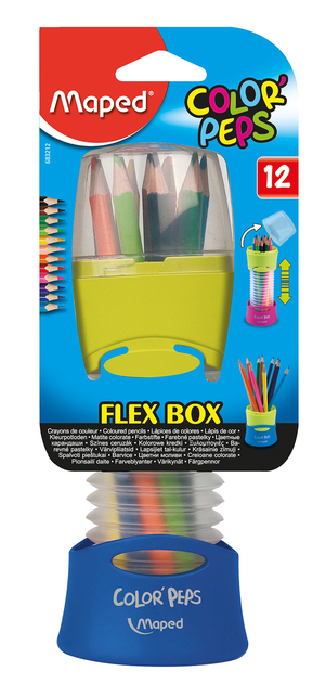 Карандаши цветные COLOR PEPS Flex Box 12 цветов + раздвижной пенал ассорти Maped MP.683212
