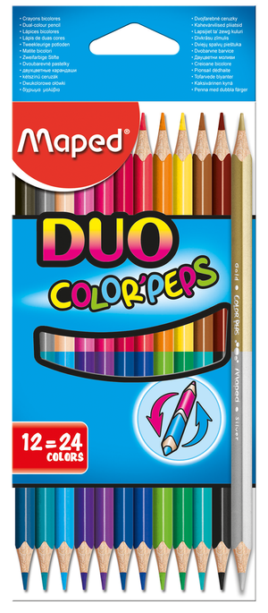 Карандаши цветные COLOR PEPS Duo двухсторонние 12 шт./24 цвет Maped MP.829600