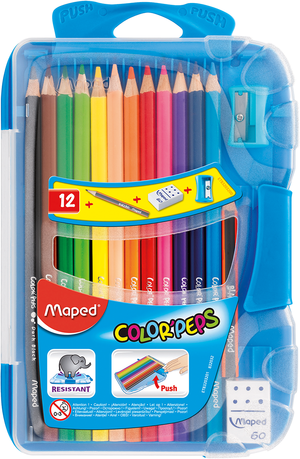 Олівці кольорові COLOR PEPS Smart Box 12 кольорів +3 вироби пенал Maped MP.832032