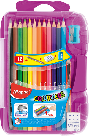 Цветные карандаши COLOR PEPS Smart Box 12 цветов +3 изделия пенал Maped MP.832032 - Фото 1