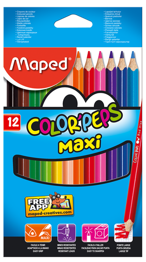 Олівці кольорові COLOR PEPS Maxi 12 кольорів Maped MP.834010