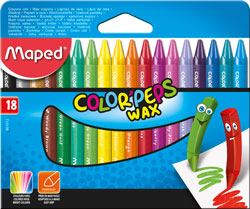 Олівці воскові COLOR PEPS Wax Crayons 18 кольорів Maped MP.861011 - Фото 1