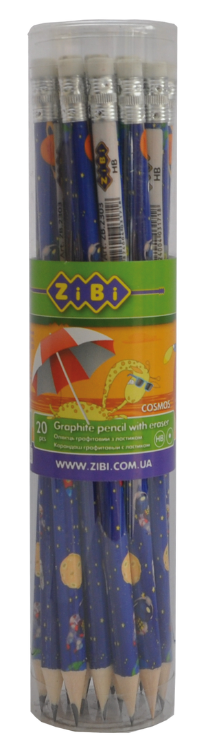 Олівець графітовий COSMOS HB з гумкою Zibi ZB.2303 - Фото 1