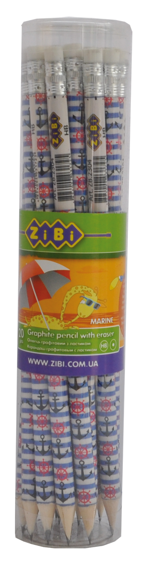 Карандаш графитовый MARINE HB с ластиком ZB.2304 Zibi - Фото 1
