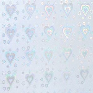 Пленка самоклеющаяся Zibi Hearts гологра мма серебро рулон ZB.4786-24 - Фото 1