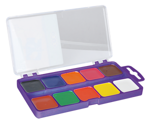 Краски акварельные Zibi 10 цветов пластиковая коробка без кисти фиолетовый ZB.6520-07 - Фото 1