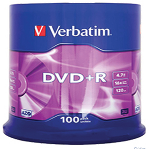 Диск Verbatim DVD-R 4.7 Gb 16 Cake 100 d.033541