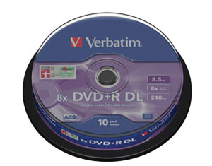 Диск Verbatim DVD-R 8.5 Gb 8 Double Layer Cake 10 d.43666 - Фото 1