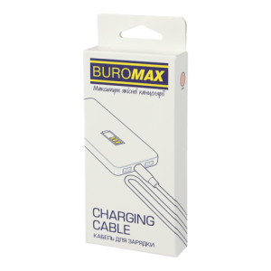 Кабель Buromax нейлоновый плетеный с подсветкой USB for Type-C 27W с передачей данных 1 м BM.0606-14