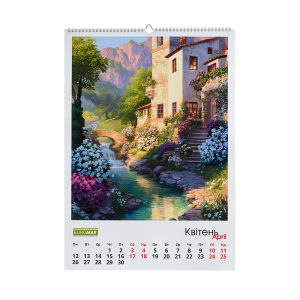 Календарь настенный Buromax 2027 г А2 1 пружина Fairytale landscapes BM.210651