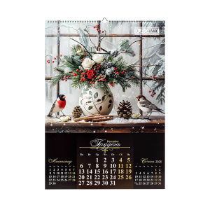 Календарь настенный Buromax 2027 г А2 1 пружина Flowers and birds BM.210650