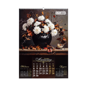Календарь настенный Buromax 2027 г А2 1 пружина Flowers and birds BM.210650