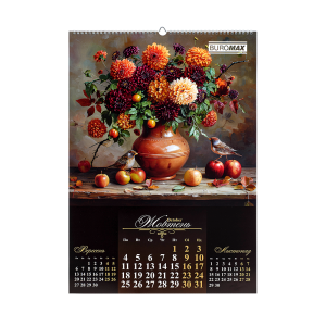 Календарь настенный Buromax 2027 г А2 1 пружина Flowers and birds BM.210650