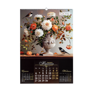 Календарь настенный Buromax 2027 г А2 1 пружина Flowers and birds BM.210650