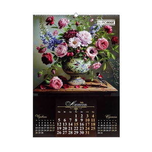 Календарь настенный Buromax 2027 г А2 1 пружина Flowers and birds BM.210650